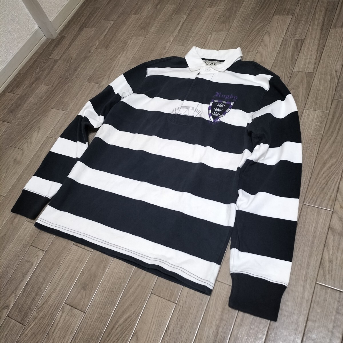 ☆RALPH LAUREN RUGBY ラガーシャツ ボーダー メンズ ワッペン 刺繍