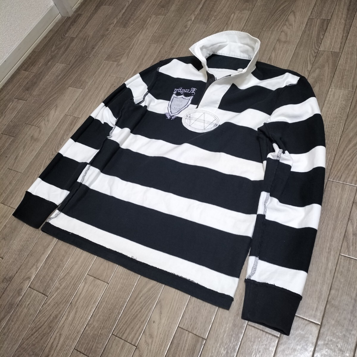 ☆RALPH LAUREN RUGBY ラガーシャツ ボーダー メンズ ワッペン 刺繍