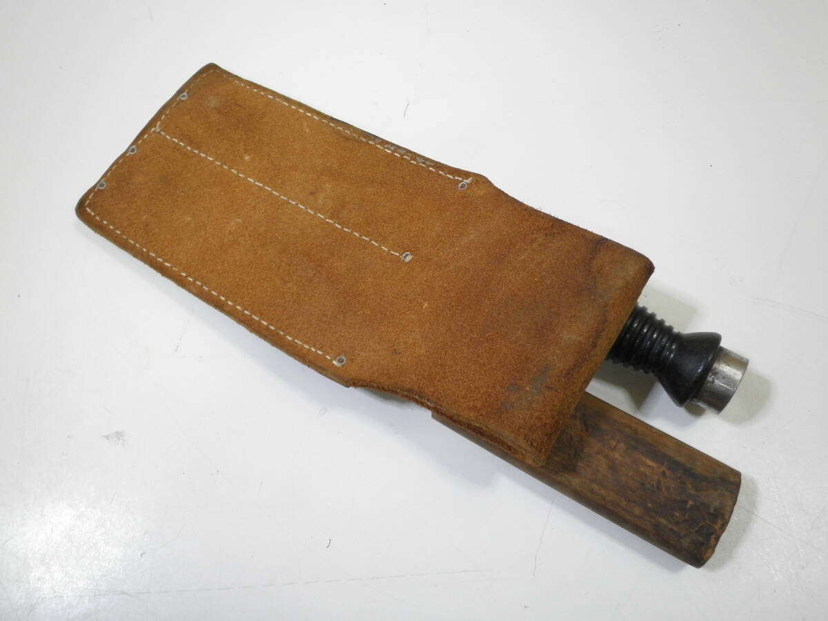 【1円】～塗師屋小刀◆１８０mm 玉鋼◆サバイバルナイフ両刃日本製◆皮ケース付き_10