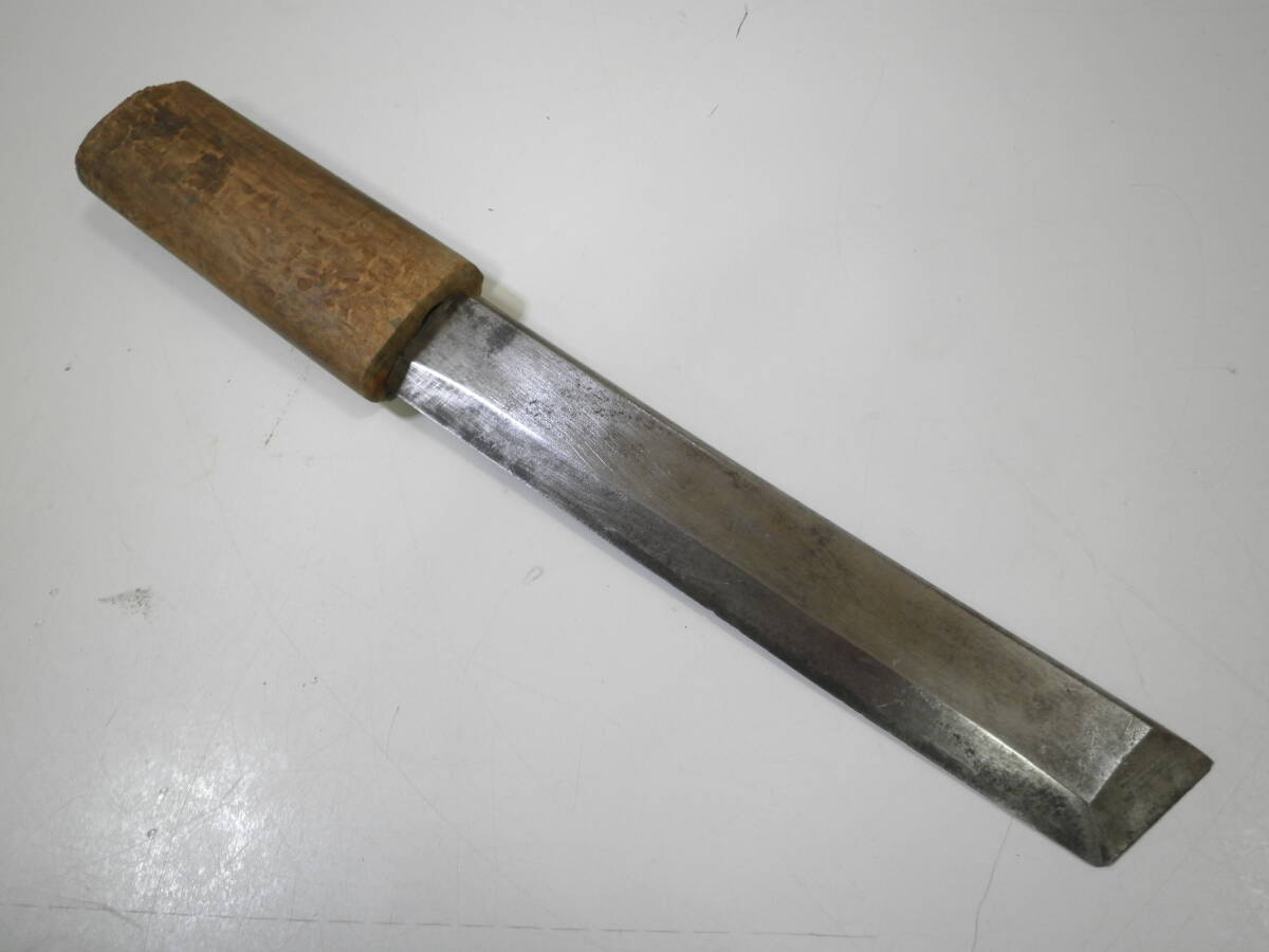 【1円】～塗師屋小刀◆１８０mm 玉鋼◆サバイバルナイフ両刃日本製◆皮ケース付き_3