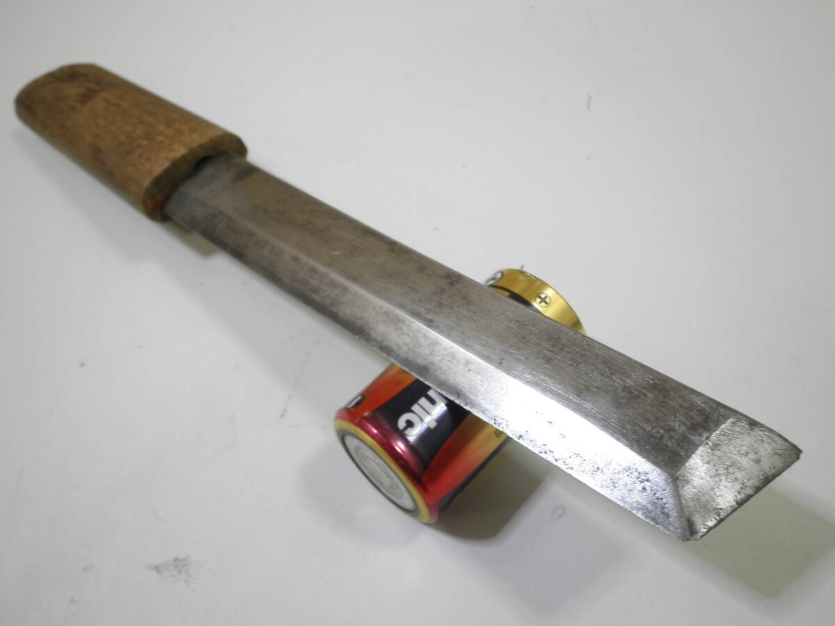 【1円】～塗師屋小刀◆１８０mm 玉鋼◆サバイバルナイフ両刃日本製◆皮ケース付き_4