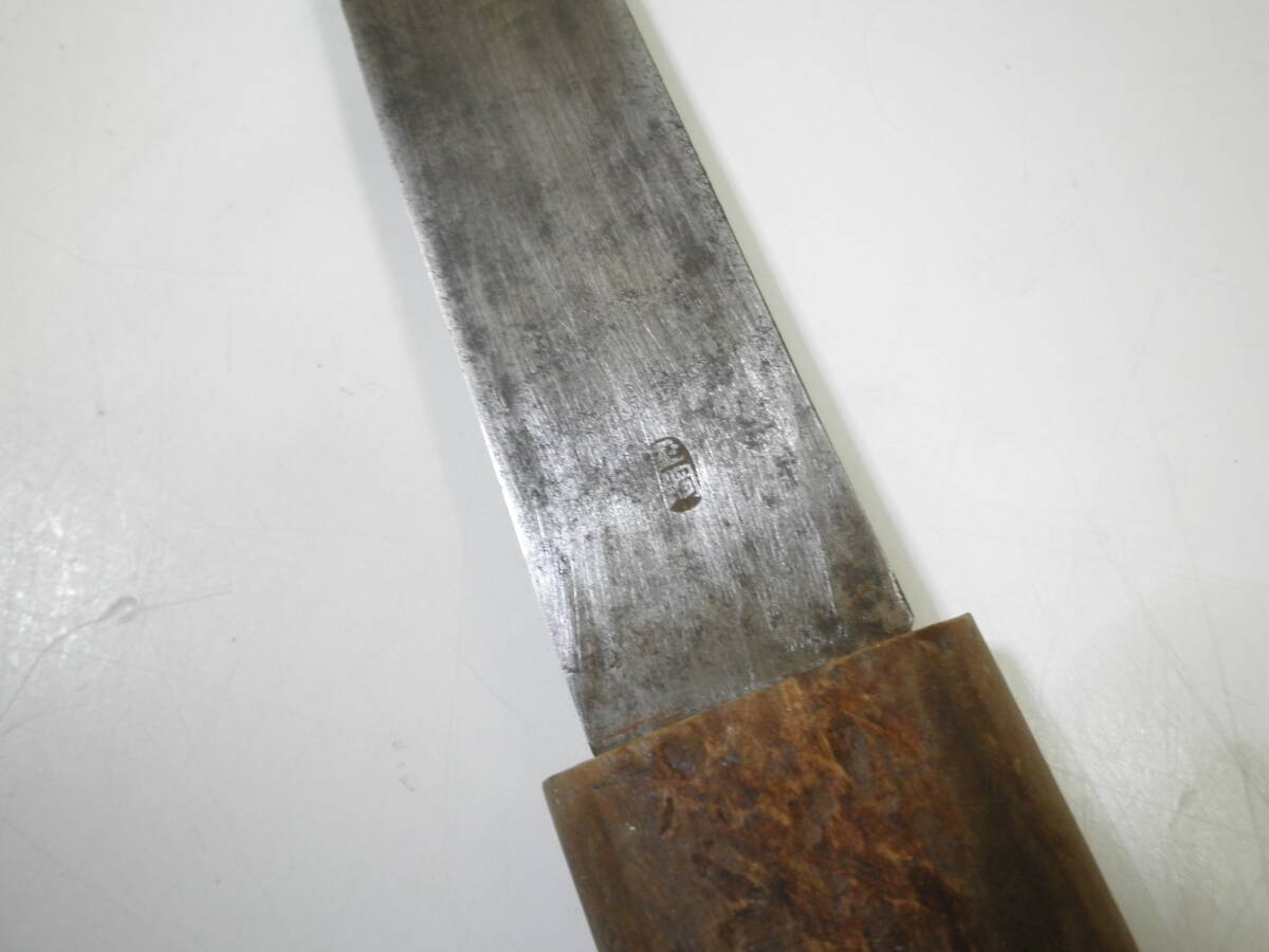 【1円】～塗師屋小刀◆１８０mm 玉鋼◆サバイバルナイフ両刃日本製◆皮ケース付き_5