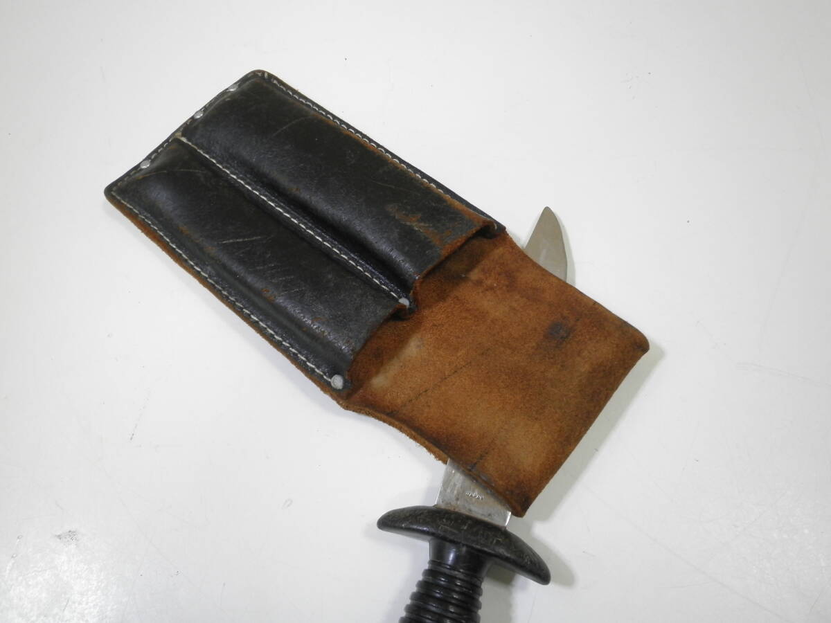 【1円】～塗師屋小刀◆１８０mm 玉鋼◆サバイバルナイフ両刃日本製◆皮ケース付き_9