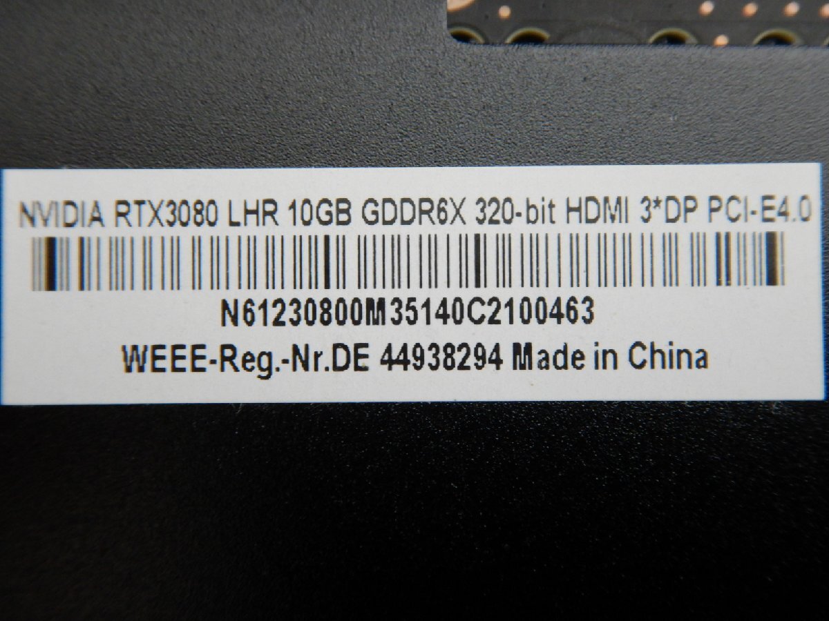 【サイコム】 Manli GeForce RTX 3080 LHR 10GB GDDR6X+Sycom水冷仕様 ■ジャンク品■ u0329F_5