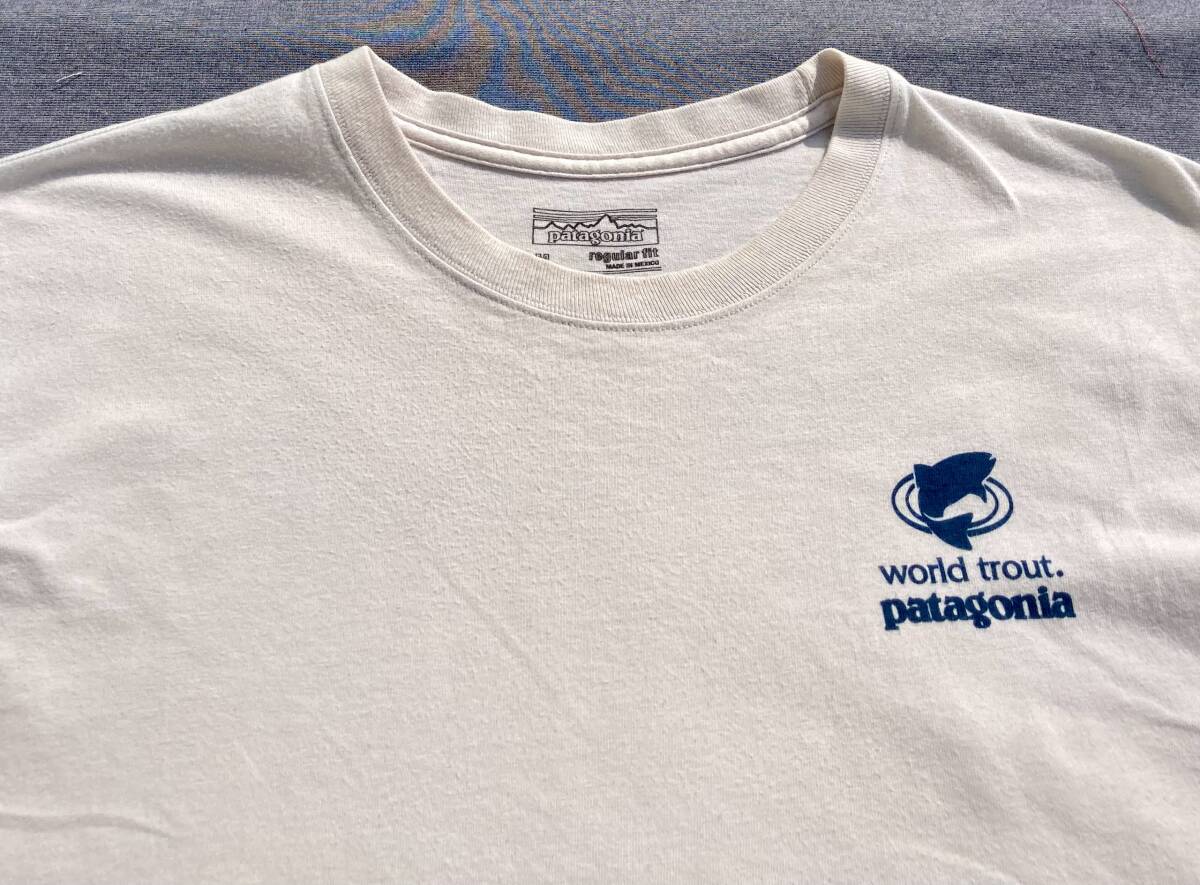 パタゴニア　ワールドトラウト　ロンT 大きめM world trout patagonia World trout バックプリント Tシャツ M パタゴニア 釣り