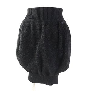 極美品◎CHANEL シャネル 08A P33467 ココマークプレート付き ラメ入り バルーン スカー