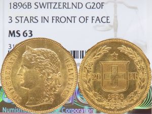 スイス20フラン金貨の値段と価格推移は？｜2件の売買データからスイス