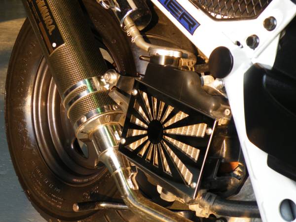 ズーマー Dio Z4 ラジエーターカバー 鏡面 ステンレス 日章旗(ホンダ用