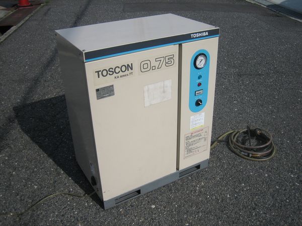 東芝 TOSCON KA106-7T5 エアーコンプレッサー 0.75KW 整備 工場 