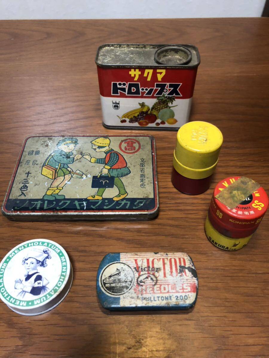 昭和レトロ ブリキ缶 空き缶　送料無料_1