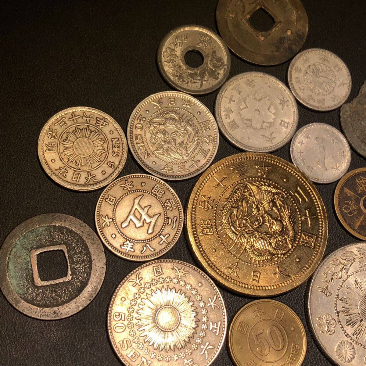 1円から！日本古銭 一圓金貨 1分銀5銭10銭20銭銀貨まとめ売り約87.87g