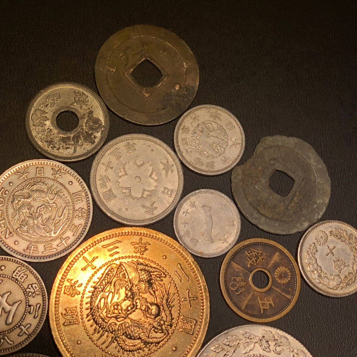 1円から！日本古銭 一圓金貨 1分銀5銭10銭20銭銀貨まとめ売り約87.87g