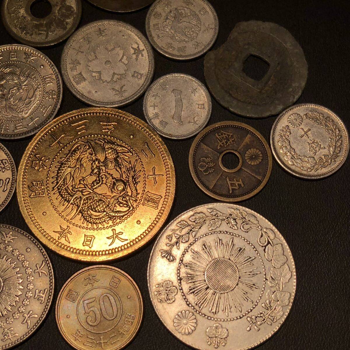 1円から！日本古銭 一圓金貨 1分銀5銭10銭20銭銀貨まとめ売り約87.87g
