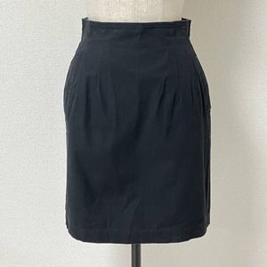 AD1992 tricot COMME des GARCONS 2タック タイト ミニ スカート コットン 黒 トリココム