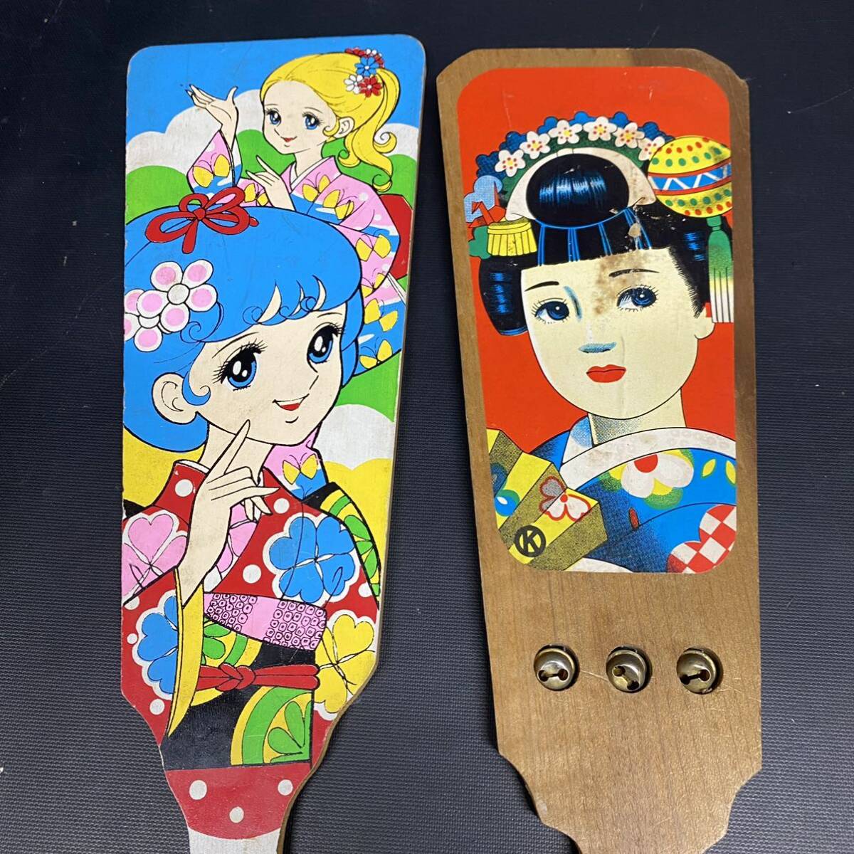 昭和レトロ　アンティーク　羽子板7枚セット販売 Y475 【 昭和レトロ 】 羽子板 まとめて 4枚 当時物 アンティーク