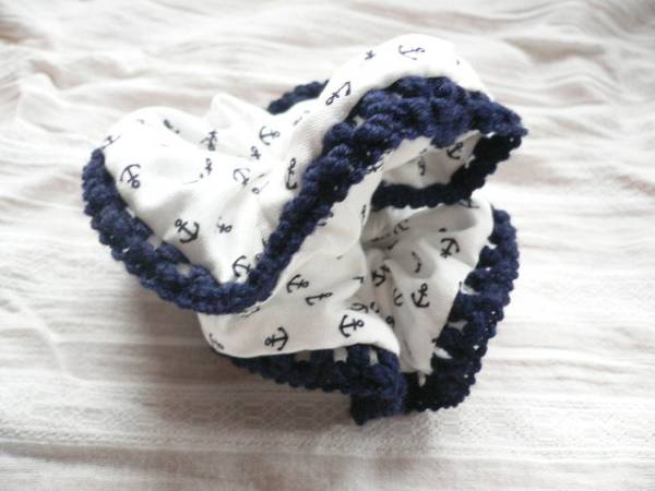 イカリ柄ブルー系シュシュ■ハンドメイド送料80円♪夏_3