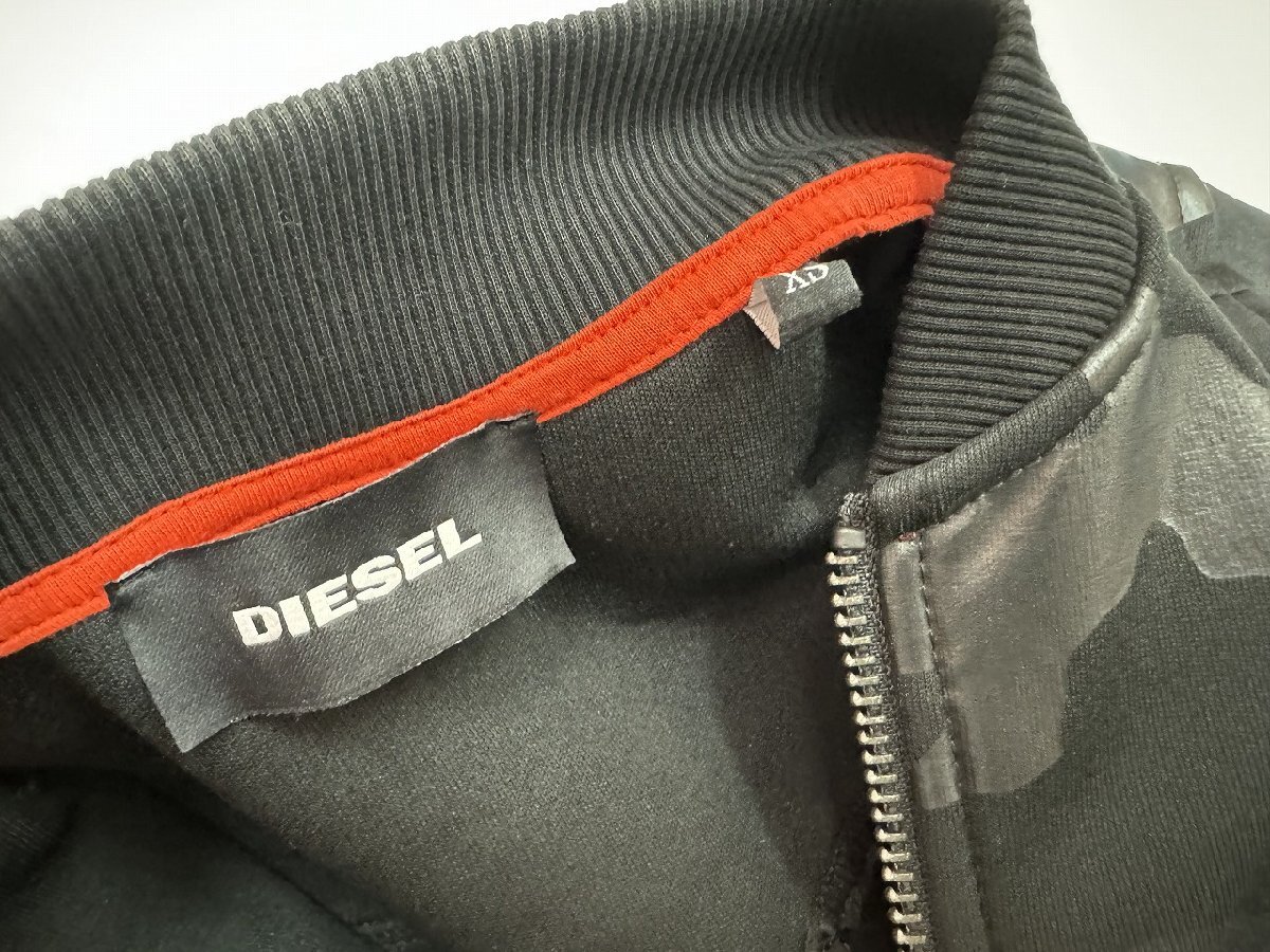 〓 DIESEL ディーゼル MA-1 迷彩 ZIPUPジャケット ブラック XS メンズ