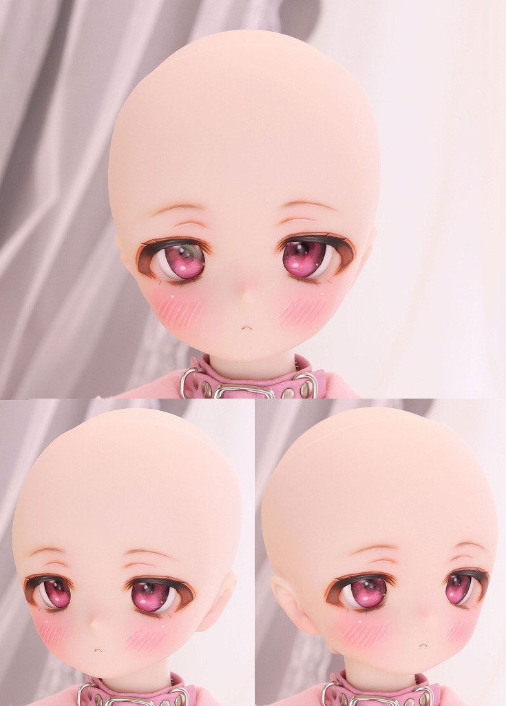 【LUCKY STAR】DDH-01 セミホワイト肌 カスタムヘッド+アイ2種 (ソフビ盛り)※やや難あり _10