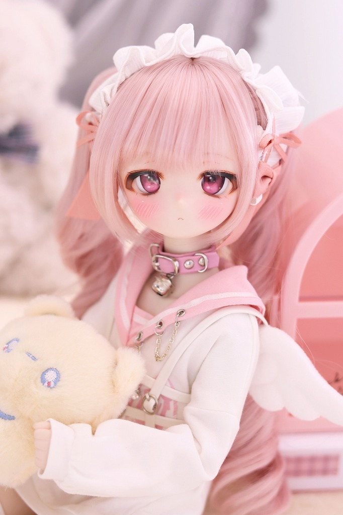 【LUCKY STAR】DDH-01 セミホワイト肌 カスタムヘッド+アイ2種 (ソフビ盛り)※やや難あり _4