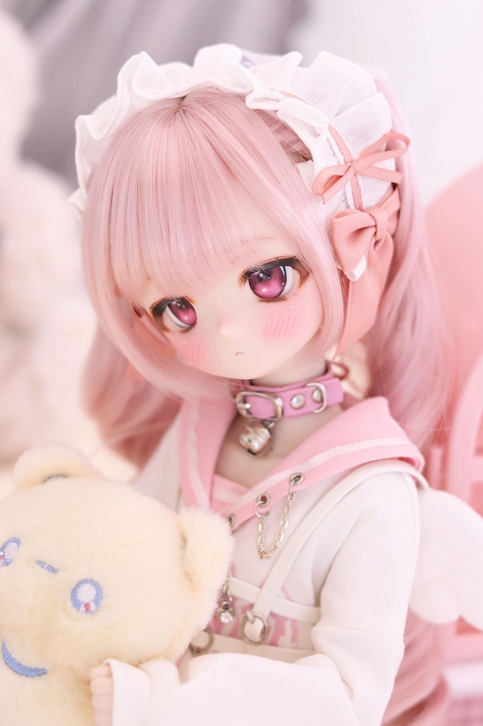 【LUCKY STAR】DDH-01 セミホワイト肌 カスタムヘッド+アイ2種 (ソフビ盛り)※やや難あり _5