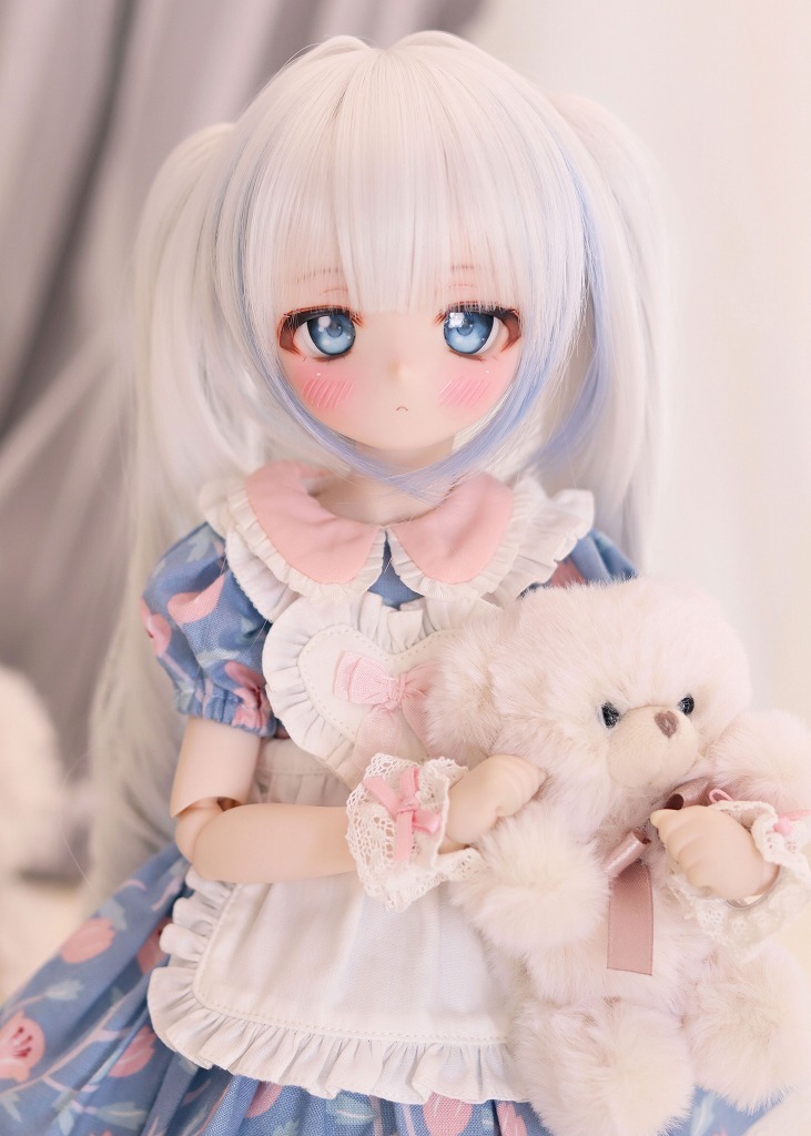 【LUCKY STAR】DDH-01 セミホワイト肌 カスタムヘッド+アイ2種 (ソフビ盛り)※やや難あり _7