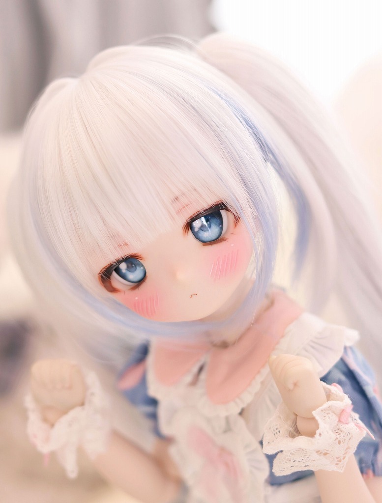 【LUCKY STAR】DDH-01 セミホワイト肌 カスタムヘッド+アイ2種 (ソフビ盛り)※やや難あり _8