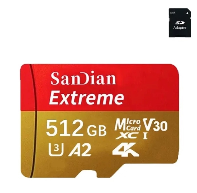 新品・送料無料 512GB マイクロSDカード SD赤オレンジ203_1