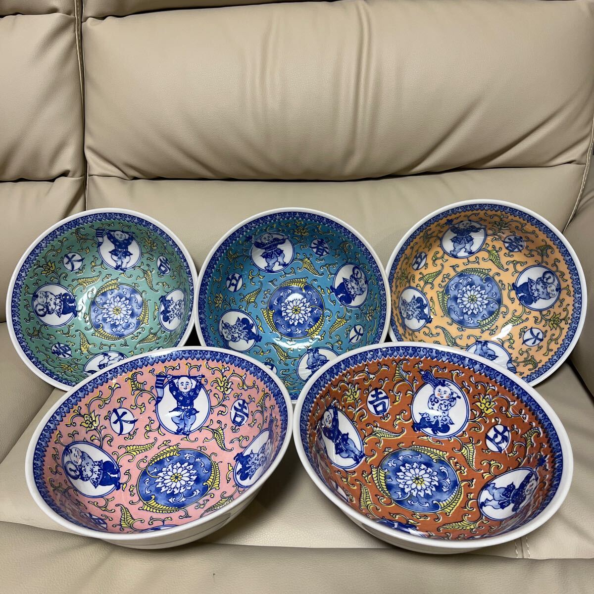 玉風陶園　ラーメン　どんぶり　丼　5皿セット　入手困難　レア　ラーメン鉢_1