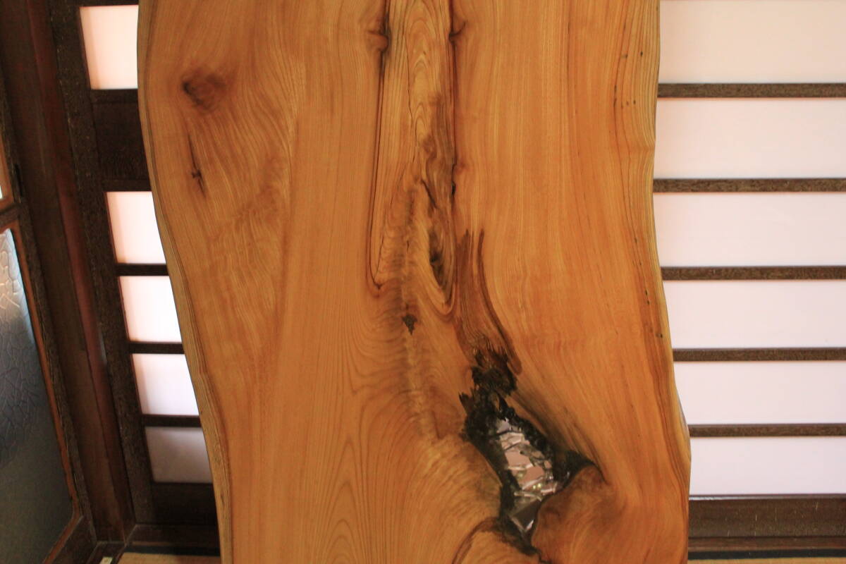 【 レジン加工 】格安売り切り！天然欅◇無垢一枚板◇最大幅81cm！ローテーブル・座卓♪アイアン脚に変更可能_6