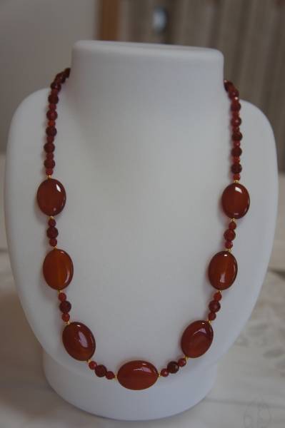 　送料無料！レッドアゲート(赤めのう）ネックレス_1