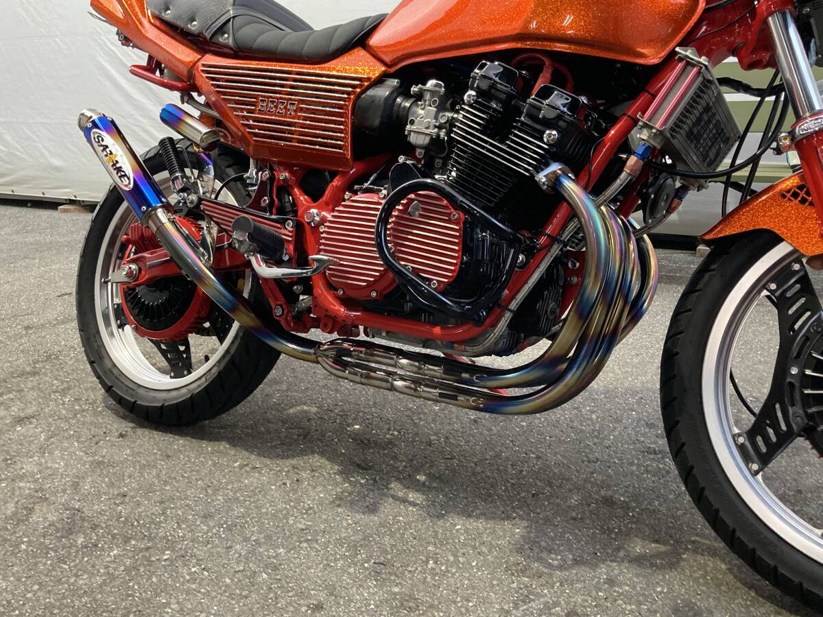 ホンダCBX400F CBR400F サタケ 手曲げステンレスマフラー 1円スタート
