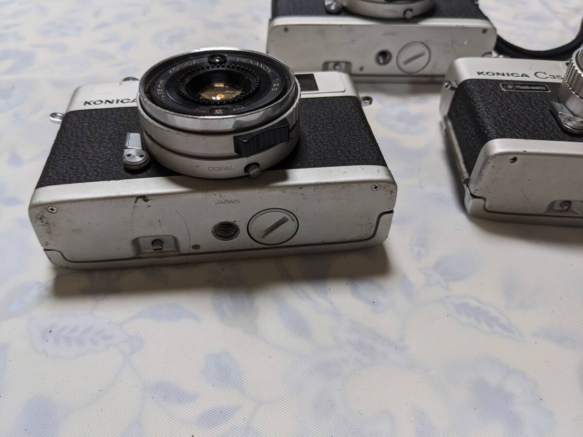 ☆3個まとめ / ジャンク☆ コニカ Konica C35 ×2、FlashMatic ×1