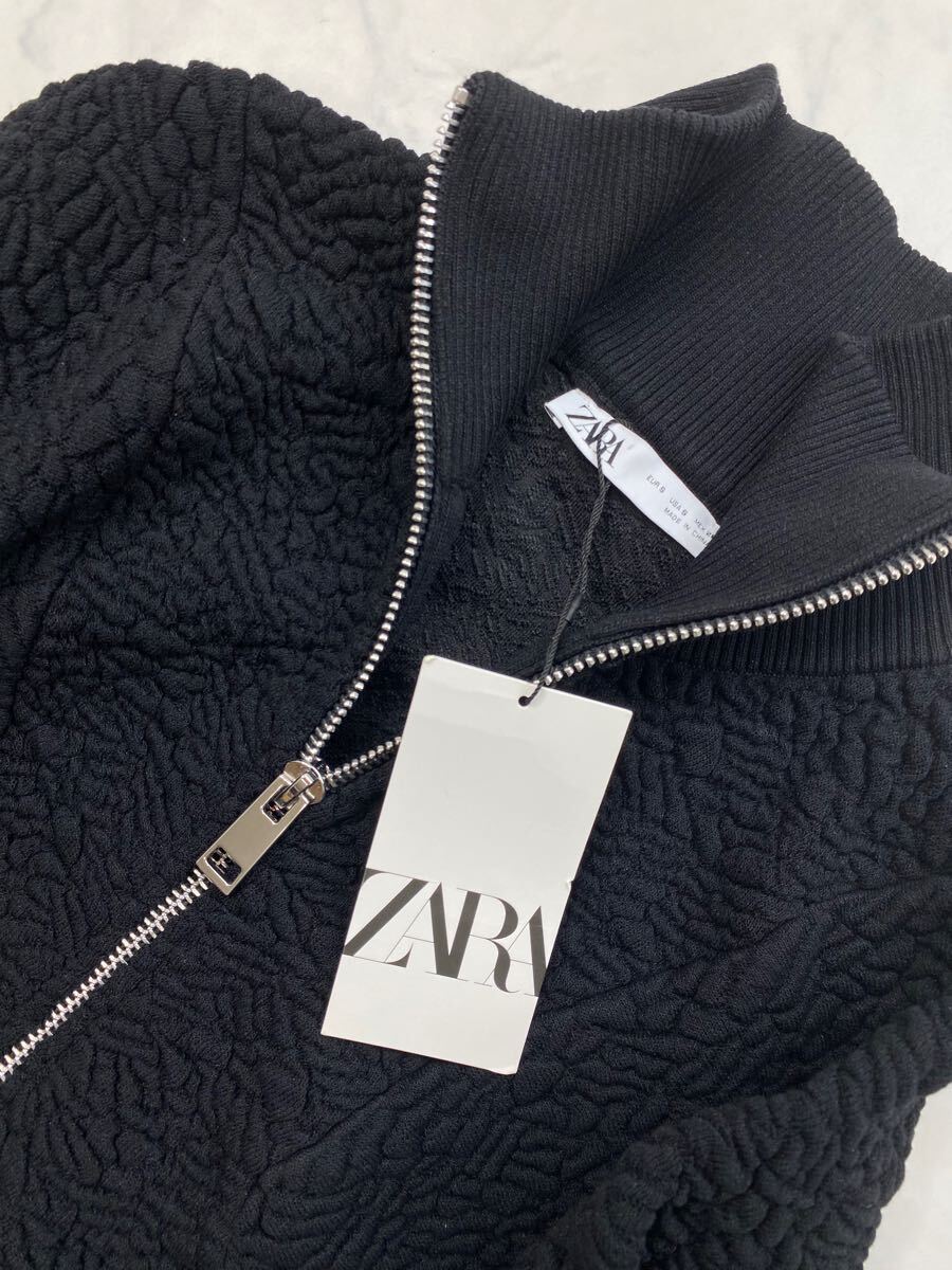 ZARA ザラ☆タグ付き未使用☆大人素敵☆ジャガードニット ブルゾン 