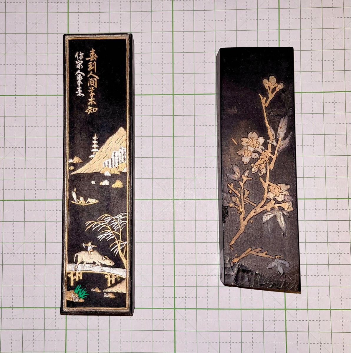 □老書家旧蔵□(未使用)大好山水(71g).油烟101.(中古)鉄斎翁書畫寶墨