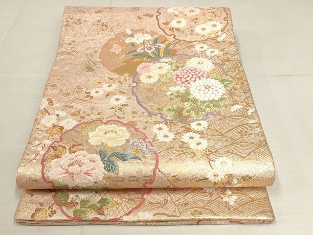 平和屋着物◎六通柄袋帯 風景花鳥文 平和屋-こころ店◎