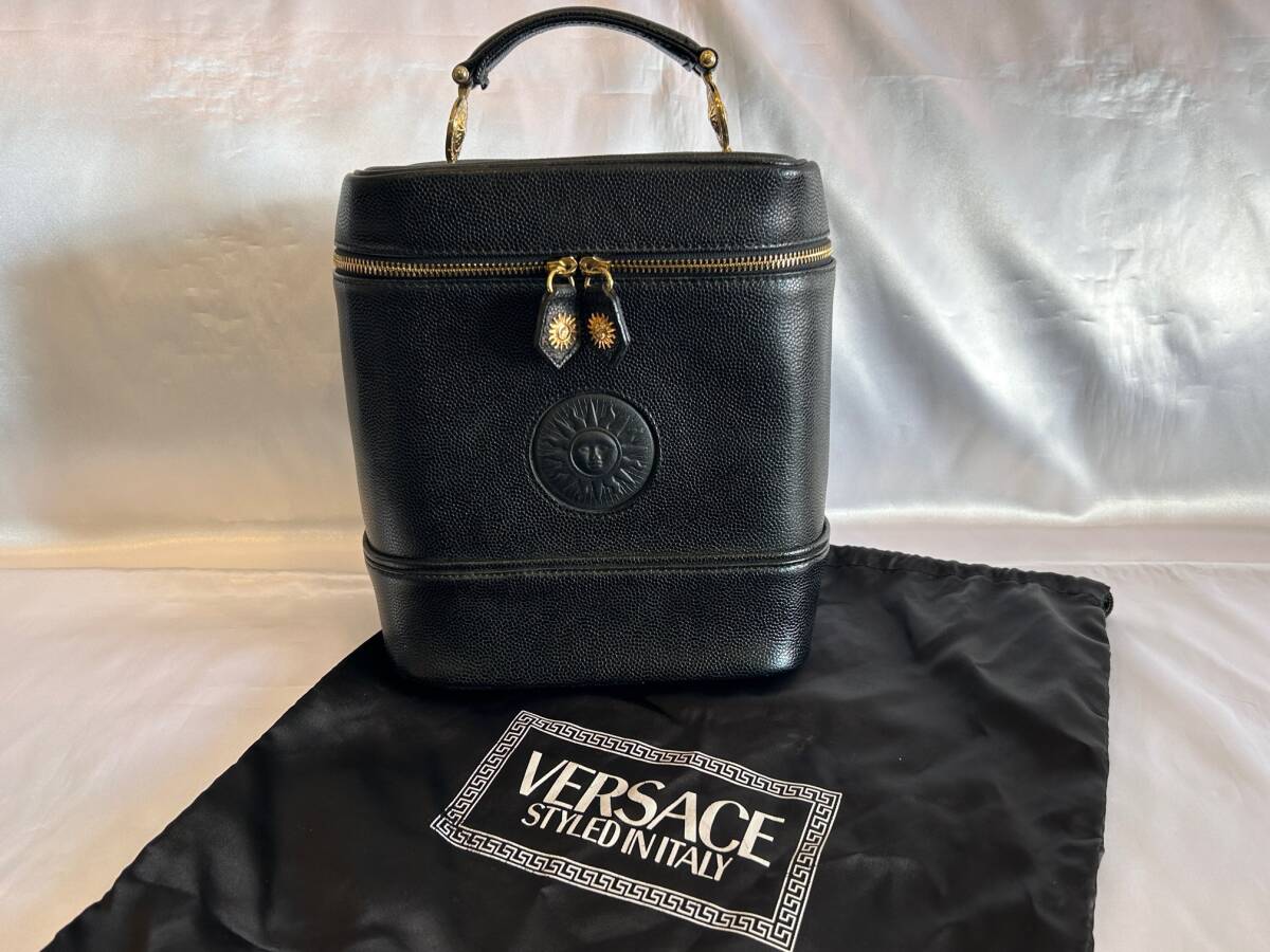 VERSACE ヴェルサーチ サンバースト ハンドバッグ バニティ 太陽 VERSACE ヴェルサーチ サンバースト ハンドバッグ バニティポーチ