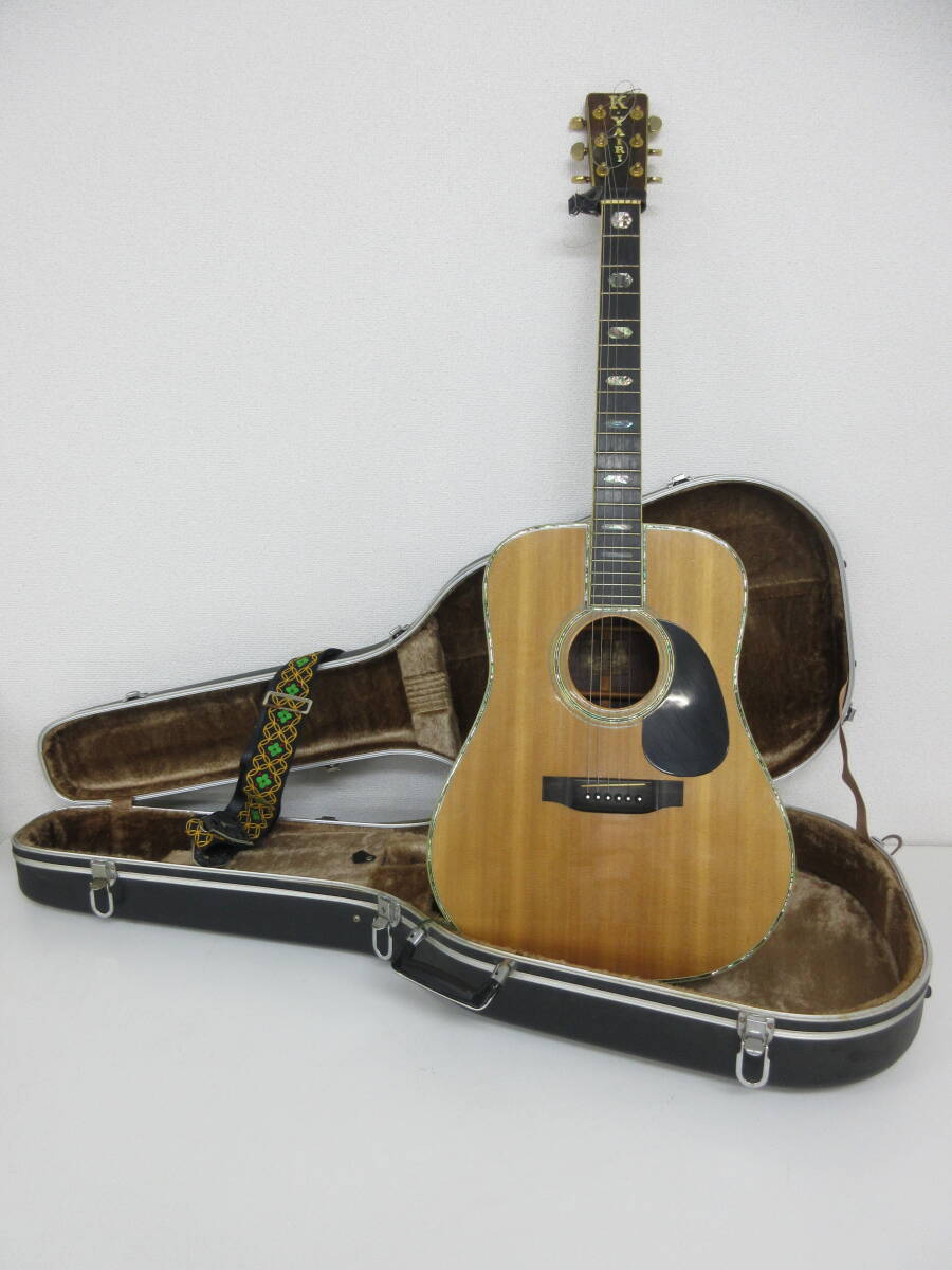 中古 楽器 ギター K.YAIRI ヤイリギター アコースティックギター 詳細不明 6233 ( ペグ GROVER ) ハードケースあり 弦楽器 ※動作未確認／B_1