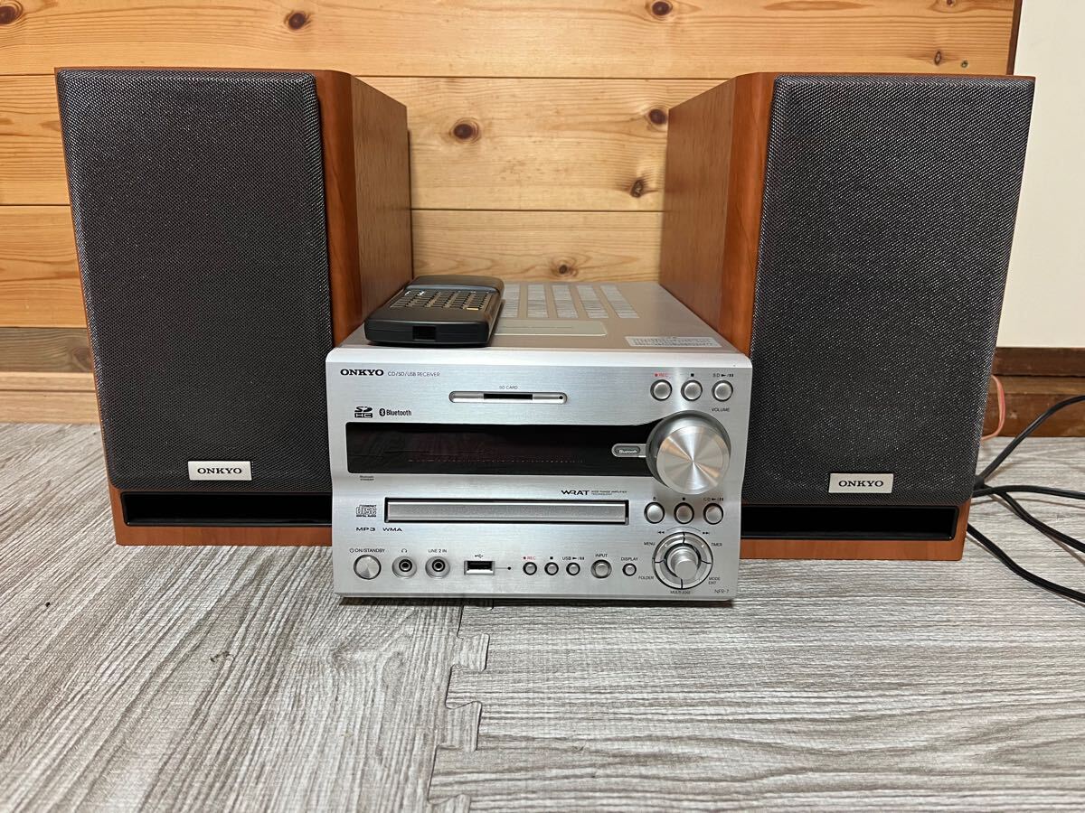 ONKYO オンキョー ミニコンポ CD SD USB NFR-7 D-NFR7 リモコン 通電、CDのみ音出し確認済み_1