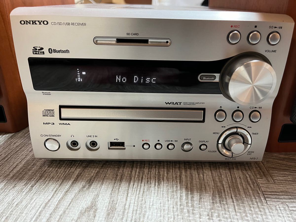 ONKYO オンキョー ミニコンポ CD SD USB NFR-7 D-NFR7 リモコン 通電、CDのみ音出し確認済み_2