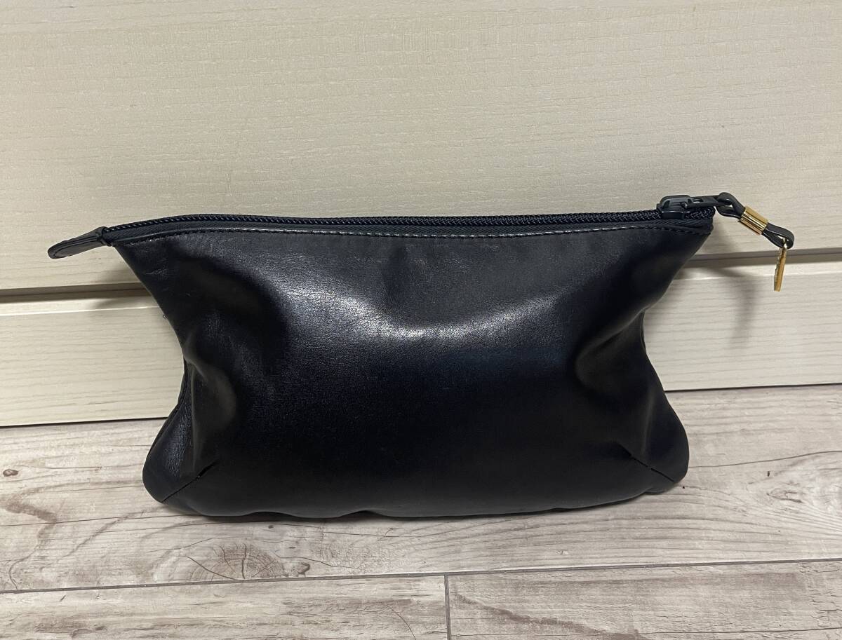 LOEWE ロエベ アナグラムオールドレザークラッチバッグ ポーチ 黒