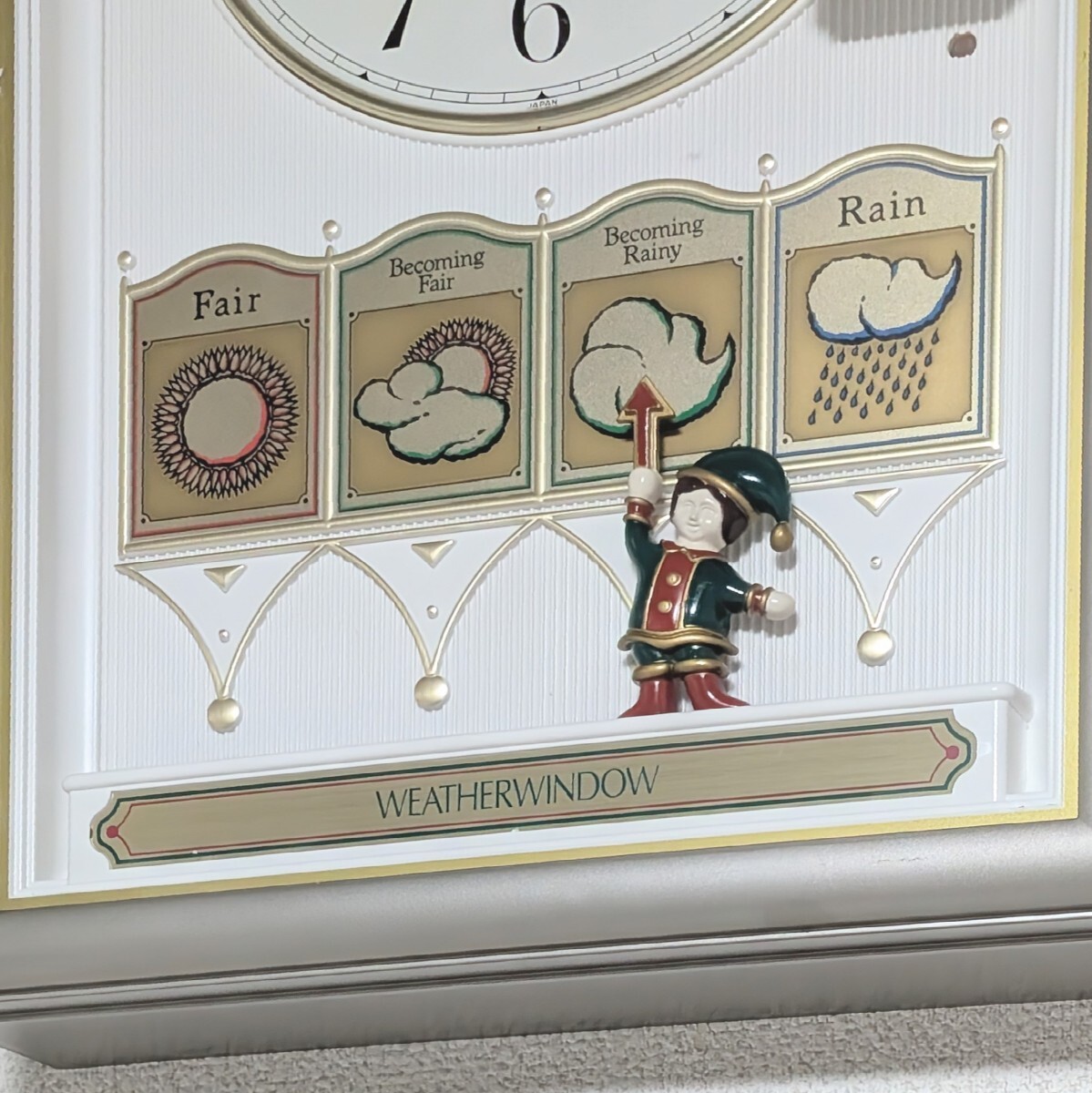 美品/日焼け無し】SEIKO WHETHERWINDOW RE520S からくり時計 掛け時計