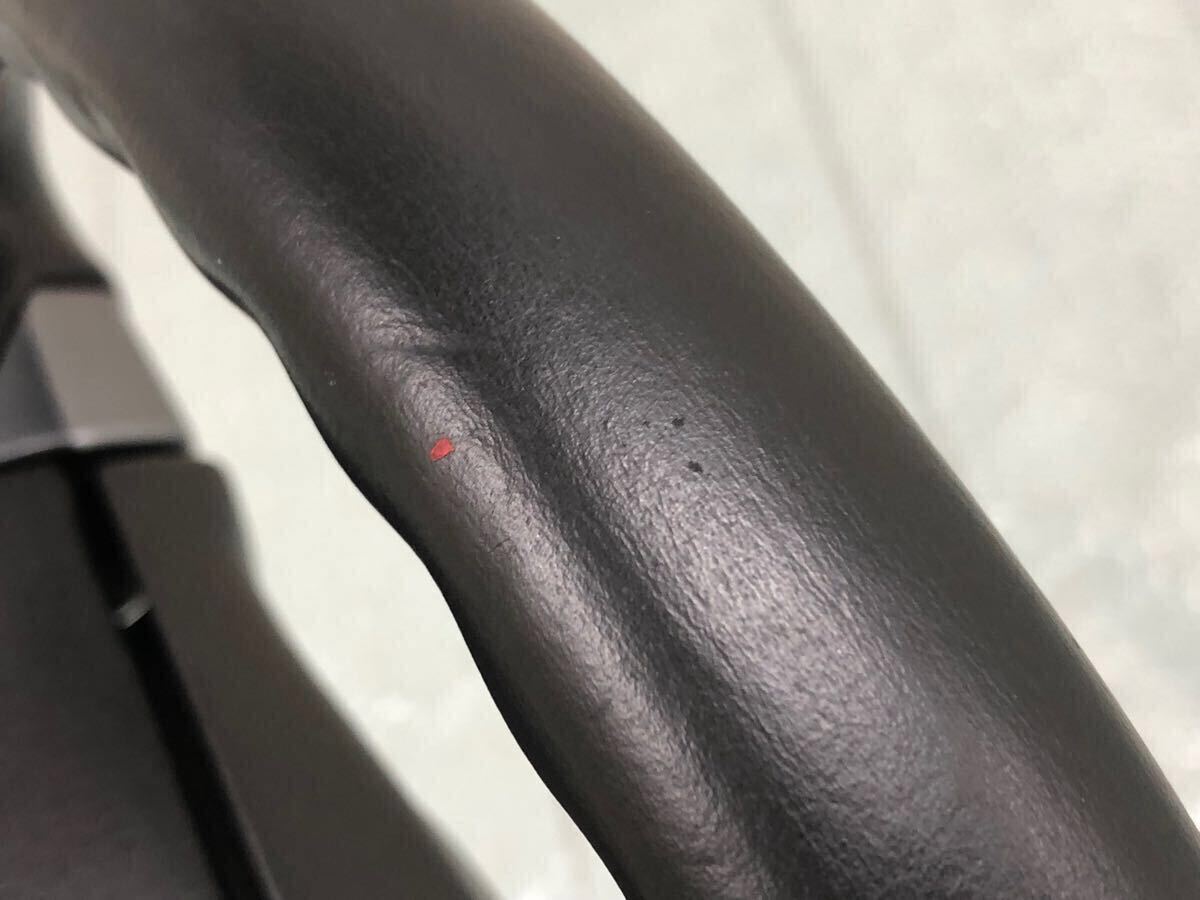 程度良好 極美品 キズ殆ど無 S15 シルビア スペックR MT車用 純正 レザー ステアリング ハンドル 赤ステッチ ホーンパッド付 シルビア S15 spec-R 純正 3眼 #silvia