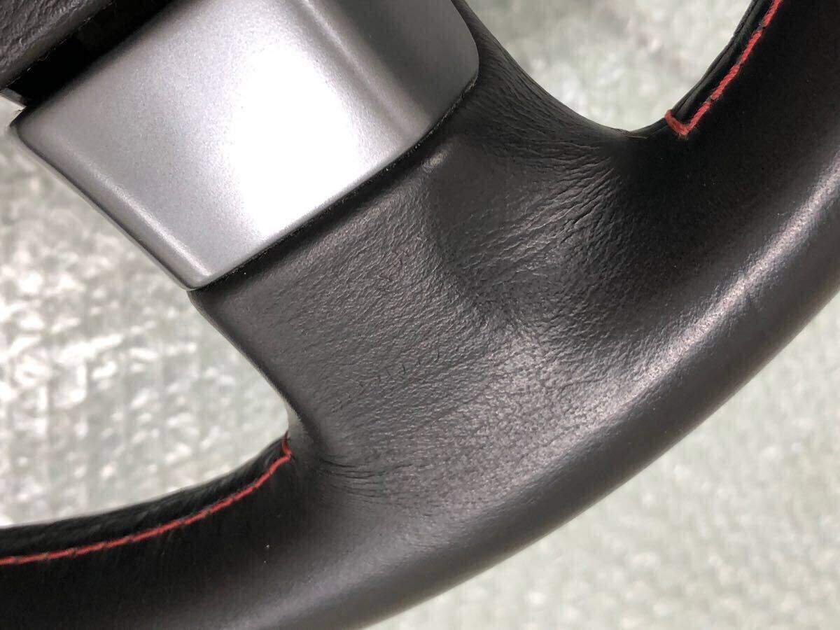 程度良好 極美品 キズ殆ど無 S15 シルビア スペックR MT車用 純正 レザー ステアリング ハンドル 赤ステッチ ホーンパッド付 シルビア S15 spec-R 純正 3眼 #silvia