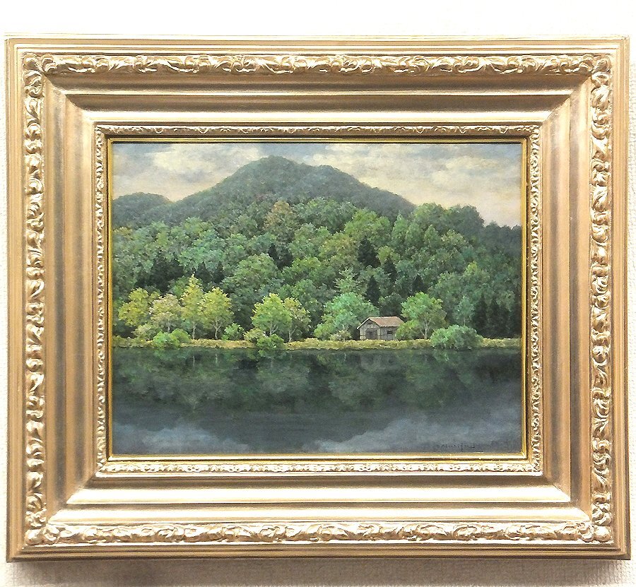 GLC】成田禎介 「湖景」◇三越百貨店取扱・油彩6号 示現会常務理事 日