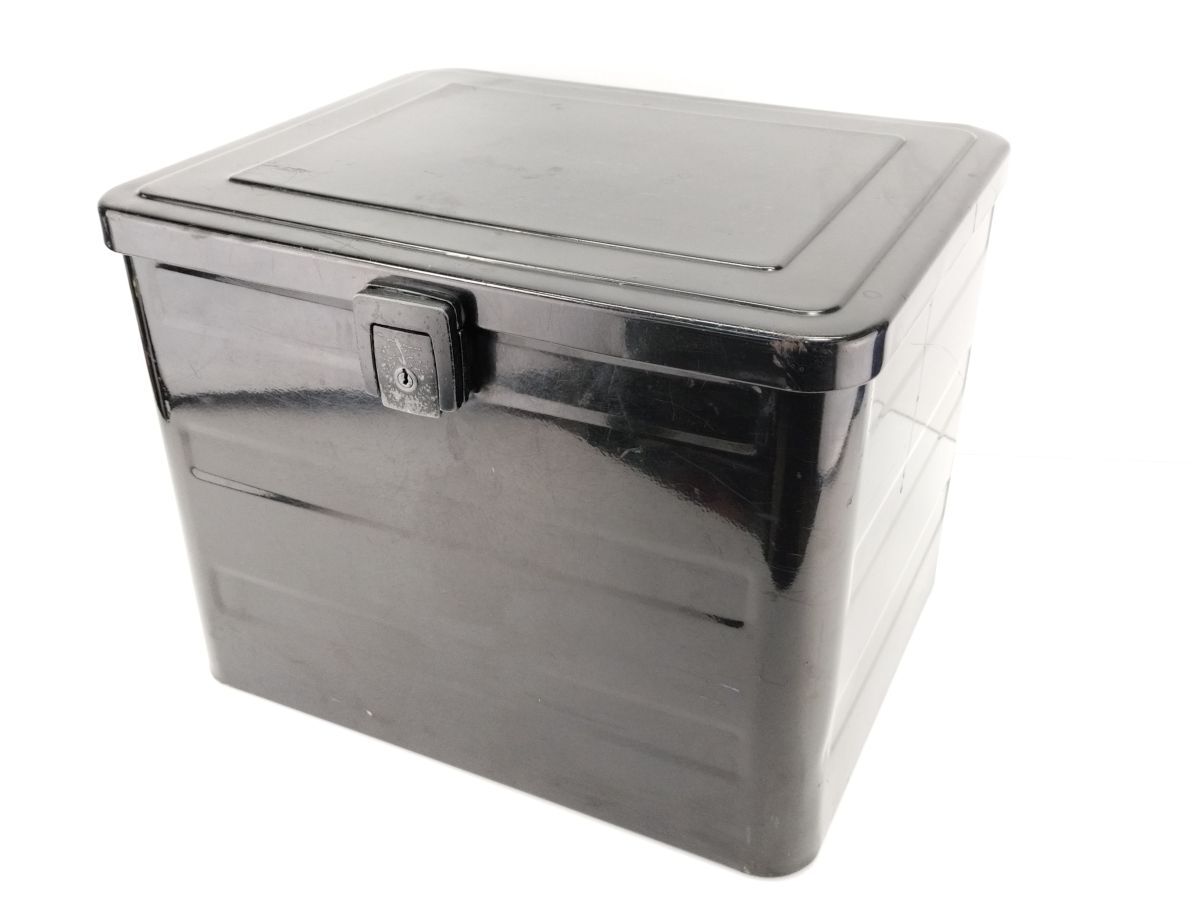 12 ホンダ スーパー カブ 純正 ラゲージ リア ボックス スチール 黒 鍵付 39L カスタム C 50 70 90 AA01 HA02 cub HONDA◆BOX 鉄箱 銀行