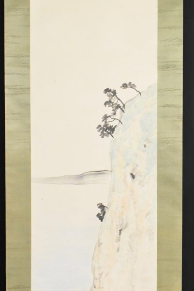 K4749 模写 橋本邦助「春海舟行」紙本 合箱 黒田清輝師事 洋画家 日本