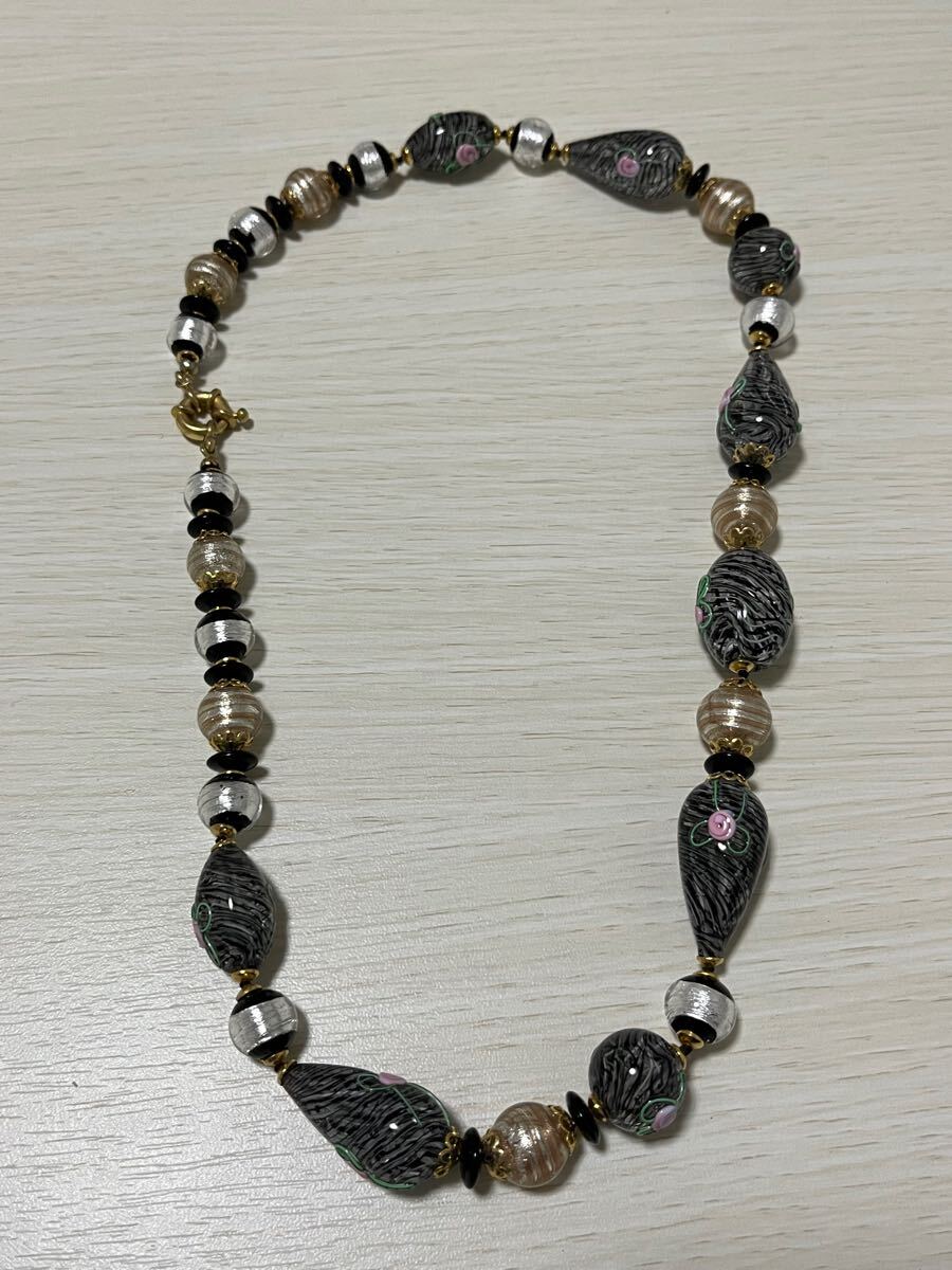 【D24101008】1円〜 ERCOLE MORETTI アクセサリー ネックレス 天然石 カラーストーン ヴィンテージ ネックレス レトロ ゴールド_2