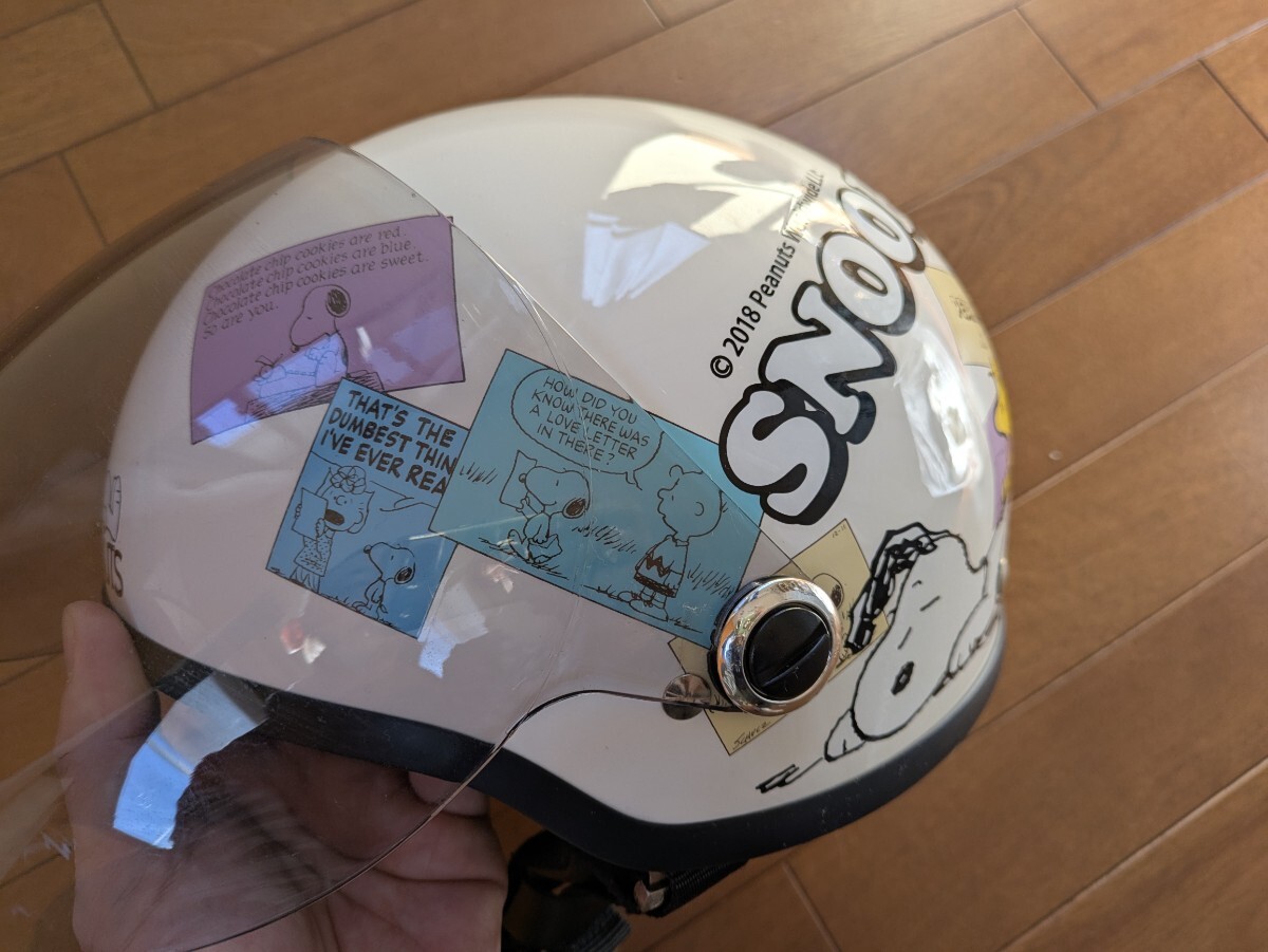 スヌーピー半ヘルメット：中古比較的綺麗と思います。125ccサイズ：フリーサイズです。_3