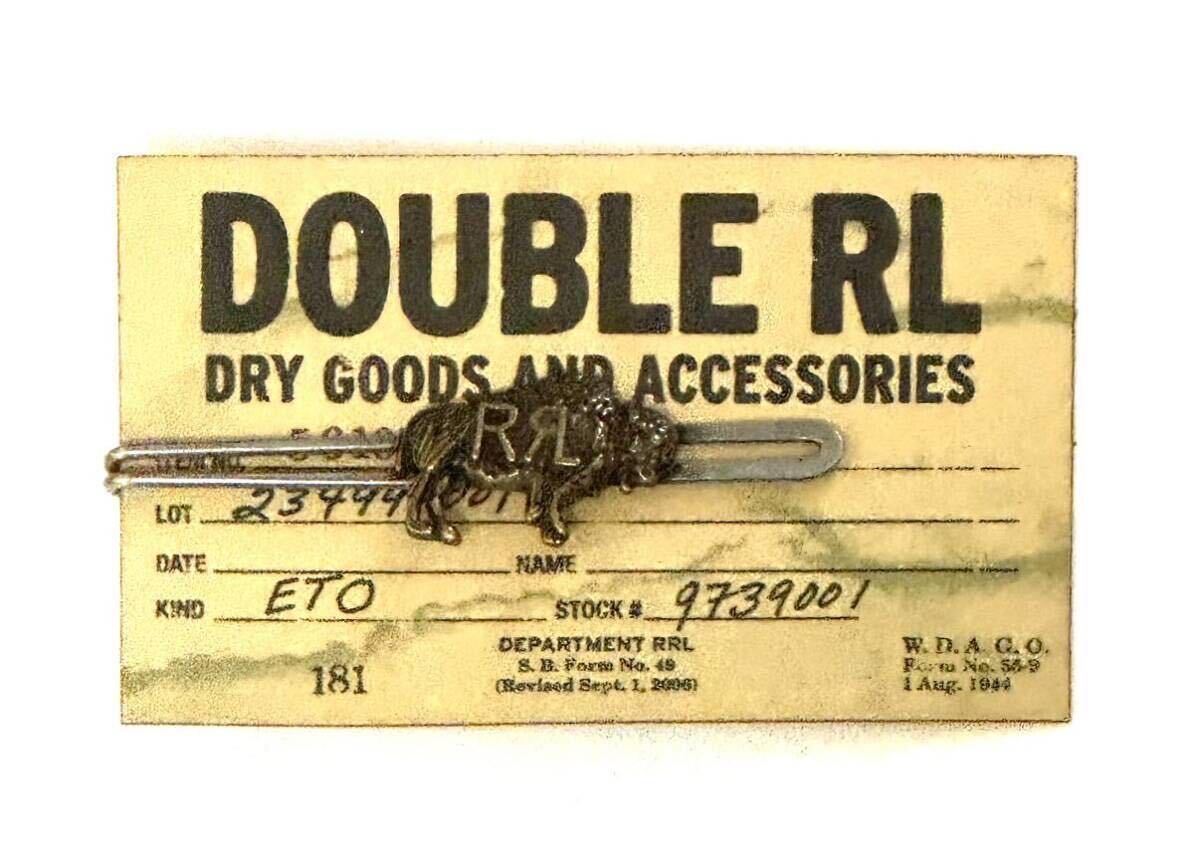1円スタート RRL DOUBLE RL バイソン ネクタイピン ブラス色