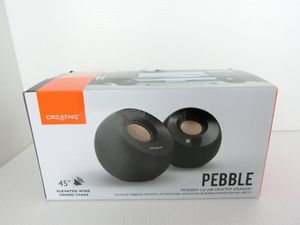 ◆ Creative Pebbleブラック 音声入力3.5mm USB端子接続 出力4.4W スピーカー SP-PBL-BK
